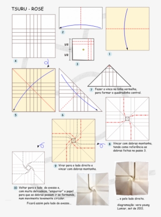 Tsuru Rose Ou Rosa Com Asas Origami Pinterest Origami - Origami Rose Crane Instructions #6284905