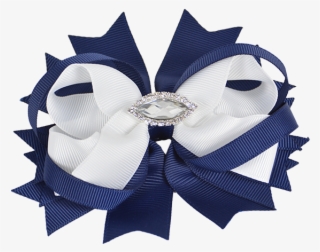 Rwc34901 Two Tone Small Ribbon Bow Navy And - Gift Wrapping #6295426