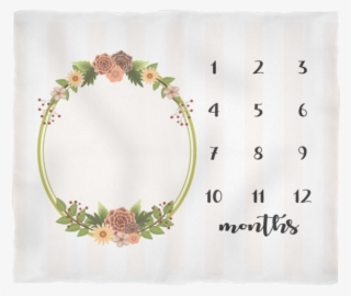 Striped Floral Monthly Milestone Baby Blanket - Blanket #6295719