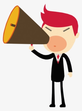 Business Man Shouting In A Megaphone - Man With Loudspeaker Png #6296863