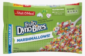 Packaging Of Fruity Dyno-bites With Marshmallows - Malt O Meal Fruity Dyno Bites With Marshmallows #630717