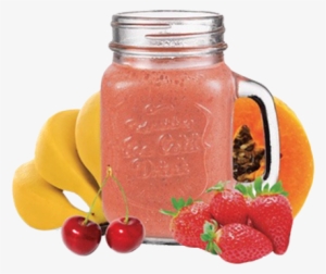 Strawberry Split - Mason Jar Smoothie Png #631187