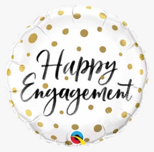 Happy Engagement Gold Dots Foil Balloon - Happy Engagement #631690