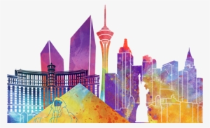 Bleed Area May Not Be Visible - Watercolor Las Vegas #632696