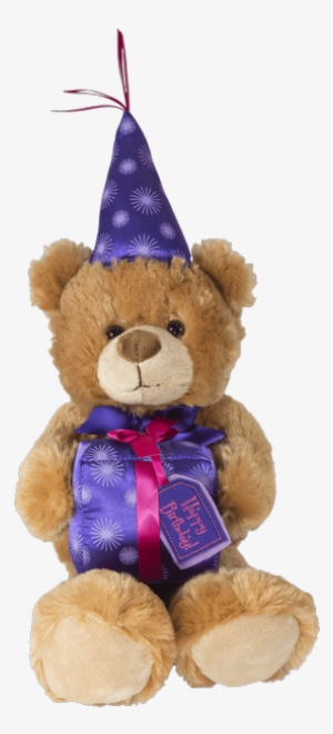 13" Happy Birthday Bear, Purple • - Vase #632750
