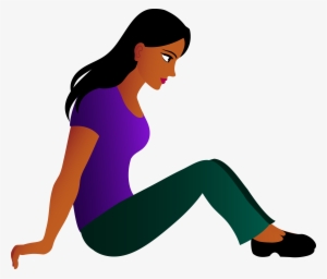 Sitting Woman Png - Cartoon People Sitting Down #633846