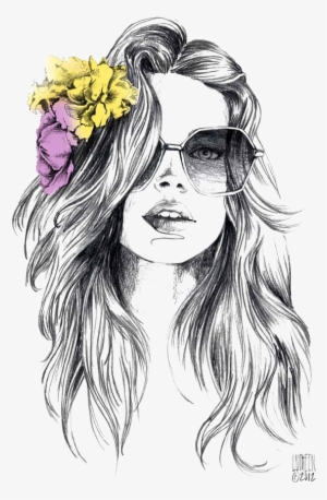 Drawing Watercolor Painting Fashion Illustration Sketch - Flower In Hair Drawing #634760