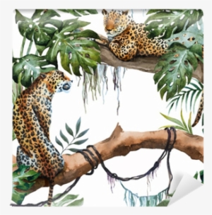 Watercolor Vector Leopard Pattern Wall Mural • Pixers® - Watercolor Painting #635799