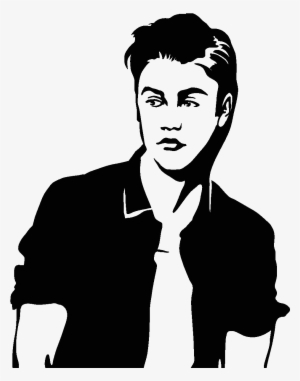 Sticker Justin Bieber Ambiance Sticker Singer4 Bieber - Justin Bieber Black And White Clipart #636119