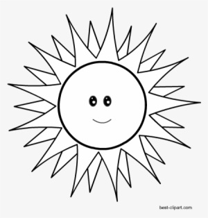Black And White Smiling Hot Sun Free Clip Art - Swasthik Tv #637679