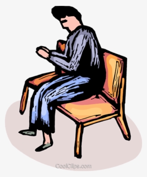 Person Sitting In A Pew Praying Royalty Free Vector - Sitting #637825