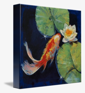 "koi And White Lily" By Michael Creese - Gallery Wrapped Canvas: Creese's Michael Creese 'koi #639186