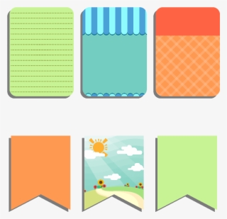 Cartoon Colorful Paper Elements - Mobile Device #6308190