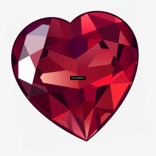 Large Ruby Heart Clipart - Diamond #6310275