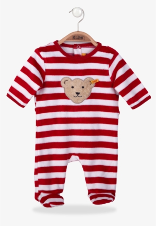 Steiff Red And White Striped Velour Babygrow - Just Did 9 Months On The Inside Baby Grow #6325300