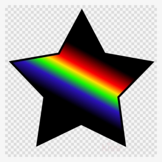 Rainbow Star With Black Clipart Clip Art - Star Icon Transparent Background #6325722