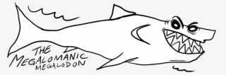 The Megalomanic Megalodon - Line Art #6326613