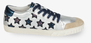 Ash Majestic Star Motif Trainers Silver Leather & Midnight #6331065