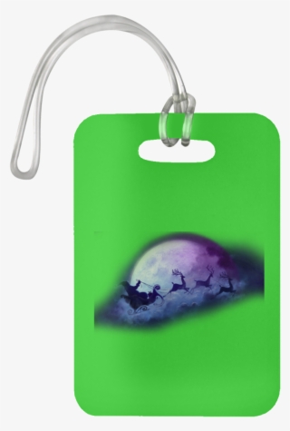 Silent Night Luggage Bag Tag - Christmas Santa Claus Night Sky Rides #6335390