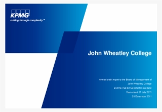 John Wheatley College Annual Audit 2010/11 - Kpmg Cutting Through Complexity Invisible Background #6338818