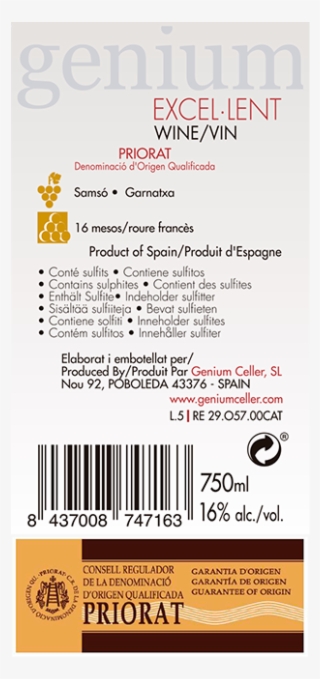 Etiqueta Excellet 2013 Contra - 2012 #6340454