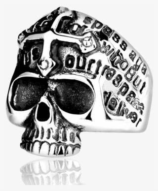 Men's Cross Demon Skull Ring #6341957