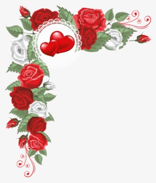 Fotki Border Design, Pattern Design, Le Net, Decorative - Hearts And Flowers Border #6343109