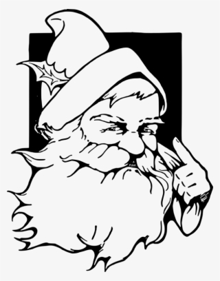 Santa Claus Reindeer Christmas Drawing Art - Clip Art Cornucopia Black White #6343110