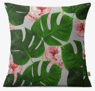 Dailyobjects Monstera And Rose Pattern 12" Cushion #6343482