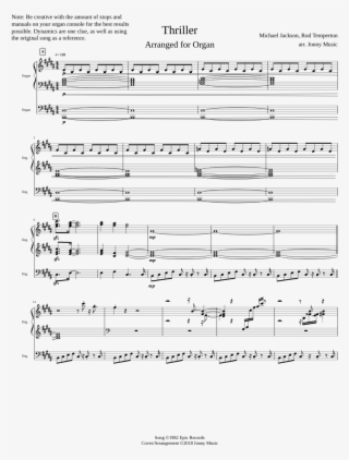 Thriller Michael Jackson Organ Cover Sheet Music For - Cara Mia Addio Sheet Violin #6345115