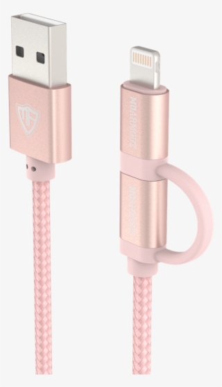 2 In 1 Braided Lightning And Micro Usb Cable - Moarmouz #6352401