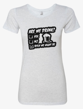 Are We Drunk Ladies' Triblend T Shirt Heather White - T-shirt #6353084