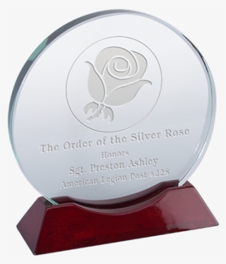 Glass Circle On Rosewood Base - Trophy #6357979