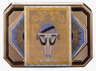 Octagonal Empire Period Enamel Gold Box - Picture Frame #6358770