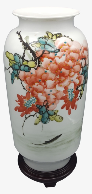 Chinese Porcelain Modern Vase Hand Painted Wysteria - Vase #6361668