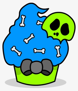 Cupcake Clipart Skull - Zombie Cupcake Png #6363399