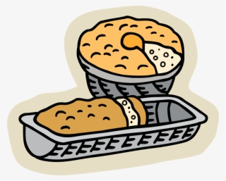 Vector Illustration Of Fresh Baked Cake And Sweet Bread - Clip Art #6364816