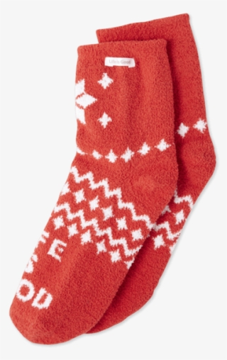 Snowflake Pattern Plush Snuggle Sock - Life Is Good Women's Snowflake Pattern Plush Snuggle #6366984