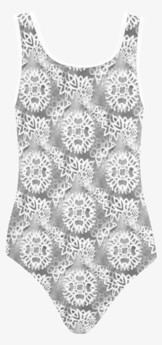 Snowflakes Pattern Dark Edgy Vest One Piece Swimsuit #6367561