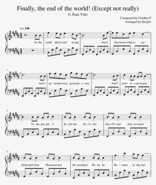 Finally, The End Of The World Sheet Music For Piano - Partitura Sound Of Silence #6379552