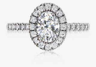 Oval Angel Halo Diamond Ring - Engagement Rings #6387755
