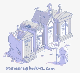 Cemetery Of Previous Drupal Versions Doodle - Illustration #6389204