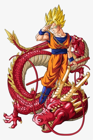 Goku With Red Dragon #6392786