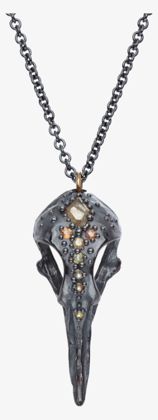 Sterling Silver And Carnelian Bird Skull Necklace - Necklace #6396648