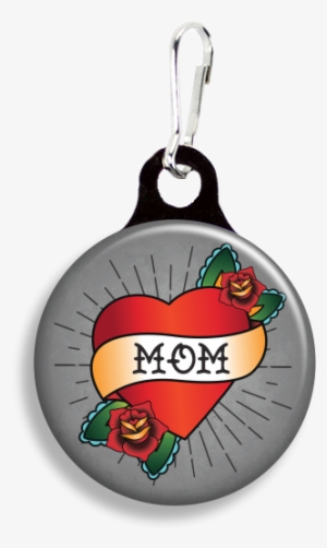 Tattoo Mom Heart Gray - Zoogee Pzp3 - Zipper Pulls ($2.00 @ 100 Min) #641034