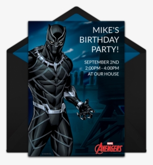 Avengers Black Panther Online Invitation - Black Panther Party Invitations #641803