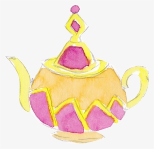Teapot Yellow&pink Watercolor Png - Illustration #641969