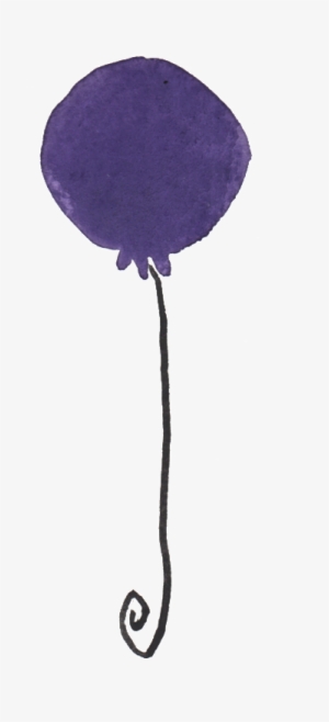 Purple Balloon Watercolor Hand-painted Transparent - Watercolor Painting #642153