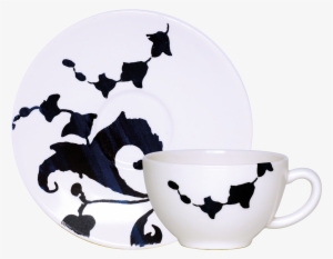 Tea Cup & Saucer - Gien Indigo Arabesque Canape Plate #643089