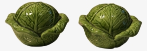 Vintage Majolica Cabbage Salt & Pepper Shakers - Cabbage Salt & Pepper #643318